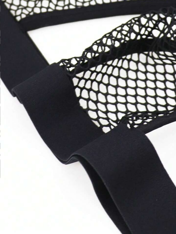 Men's Black Fashionable Mesh Backless Men's Briefs